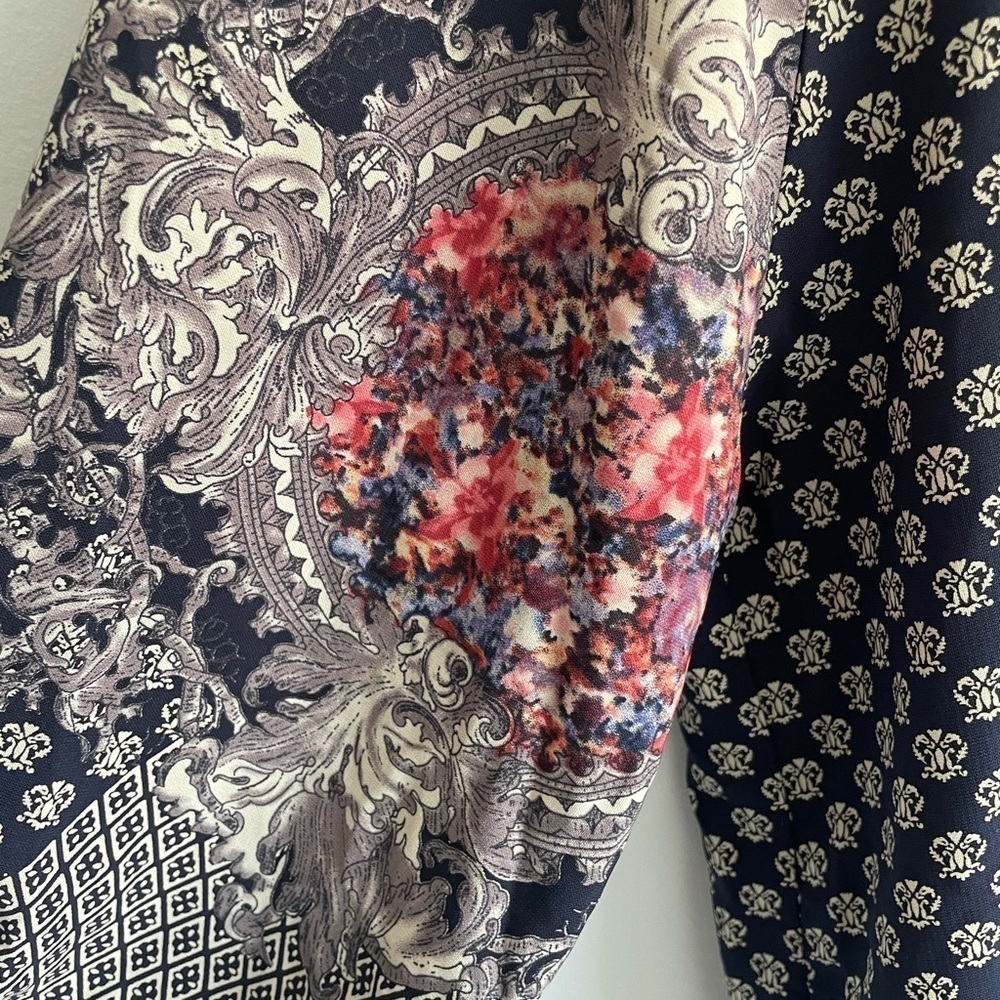 Anthropologie West Kei Navy Floral Shift Dress Size M fall wardrobe - Picture 3 of 9